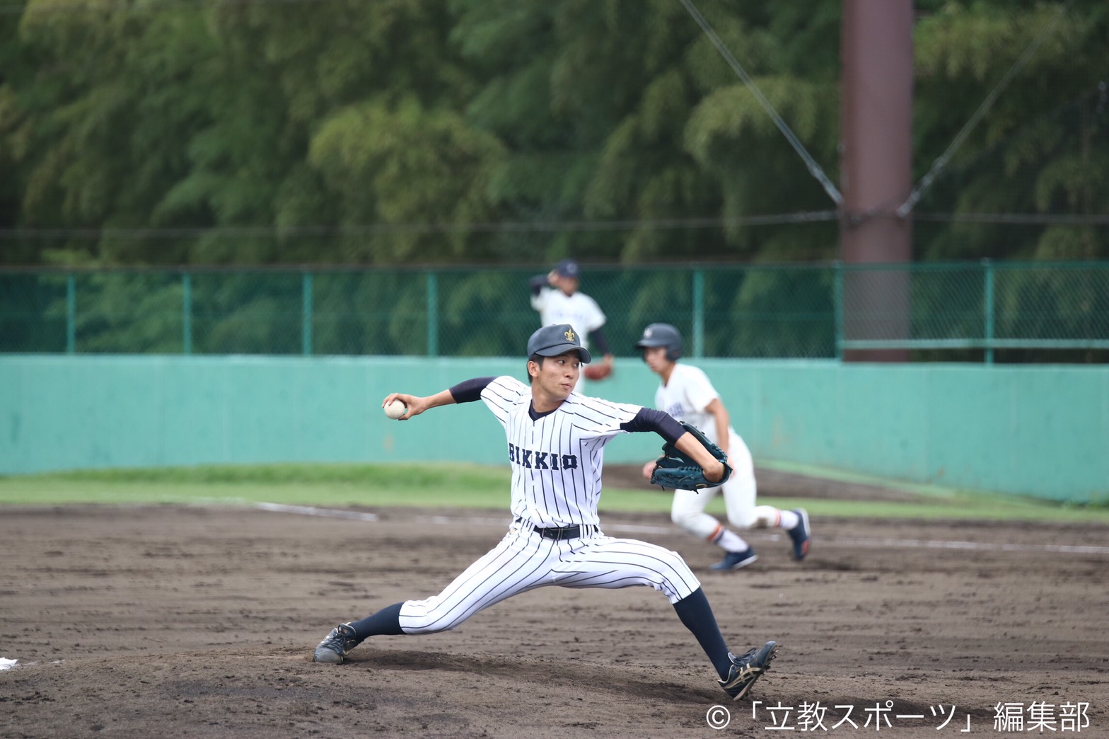 ３回を無失点で抑えた山田（営２）